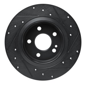 Mercedes-Benz A220 Brake Rotor (1) - Rear Left - R1 Concepts - Drilled & Slotted - Black - `19-`26